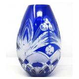 CZECH BOHEMIAN COBALT BLUE CRYSTAL VASE