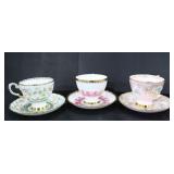 ASSORTED COALPORT BONE CHINA TEACUP AND SAUCERS