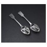PAIR OF INITIALED STERLING SILVER SPOONS 46g