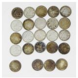 24 RCM 800, 500, 925 SILVER CIRCULATED DIMES 55.3g