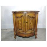 LOUIS XV STYLE DRUM SIDE TABLE, ENCLOUSED STORAGE