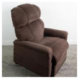 BROWN UPHOLSTERED MOTORIZED LIFT RECLINER