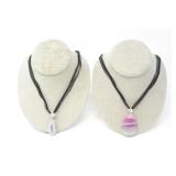 CHALCEDONY & STRIPED AGATE NECKLACES