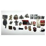 ASSORTED SOVIET COMMEMORATIVE PINS AND BADGES
