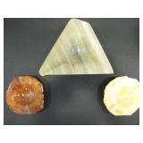 HAND-CARVED STONE ASHTRAYS