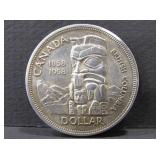 RCM 1958 100TH ANN BC .800 SILVER DOLLAR 23.45g