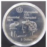 RCM 1976 OLYMPICS ATHLETE 925 SILVER $5 COIN 24.3g