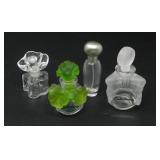4 EMPTY GLASS PERFUME BOTTLES