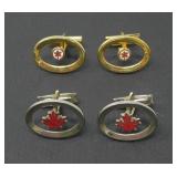 TWO PAIRS OF MAPLE LEAF CUFFLINKS