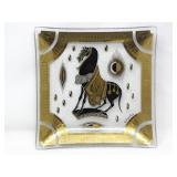GOLD BLACK HORSE MOTIF TRAY BY FRED PRESS