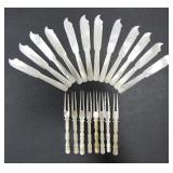 FULL MOTHER OF PEARL FORKS & KNIVES