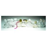 14 EMPTY GLASS MINITURE PERFUME BOTTLES