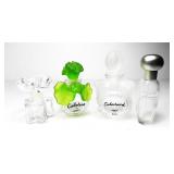 4 EMPTY GLASS PERFUME BOTTLES