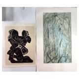 PAMELA CLAUGHTON LOT OF TWO ETCHINGS
