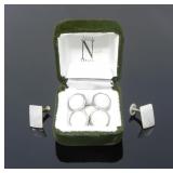 TWO PAIRS OF PEARLESCENT CUFFLINKS