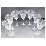 ASSORTED FLORAL ETCHED WINE GLASSES