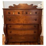 EMPIRE STYLE CHEST OF DRAWERS SCROLLED BACKSPLASH