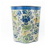 STENCIL PAINTED METAL WASTEPAPER BIN