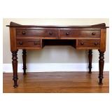 ANTIQUE VICTORIAN KNEEHOLE MAHOGANY WRITING DESK