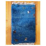 HAND WOVEN BLUE AREA RUG