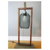 INDUSTRIAL METAL OPEN FRAME TABLE LAMP