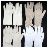 4 PAIRS LADIES VTG WHITE & BEIGE DAY GLOVES