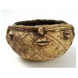 PRE-COLUMBIAN STYLE INCISED GEOMETRIC POTTERY BOWL