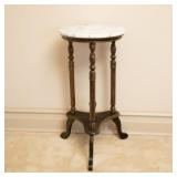 ROUND VICTORIAN STYLE MARBLE TOP PLANT STAND
