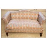 SNYDER CUSTOM ROLLED ARM UPHOLSTERED LOVESEAT
