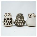 3 STRAWBERRY HILL WERKSHOP OWL FIGURINES