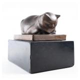 BRONZE 'SLEEPING FAT CAT' JANE POUPELET REPLICA