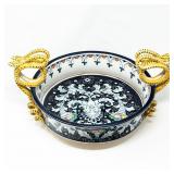 LARGE HAND-PAINTED CERAMIC BOWL