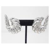 925 SILVER TAXCO MEXICO RAM'S HORN CLIP ONS 23.4g