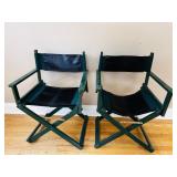 2 PAINTED WOOD FOLDING DIRECTOR CHAIRS