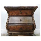 VINTAGE STYLE BOMBE CHEST FAUX LEATHER WRAPPED