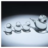 CLEAR GLASS BIRD FIGURINES LOT