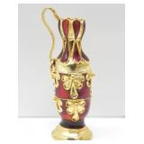 18KT GOLD & BURGUNDY ENAMEL EWER CHARM $2,300