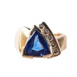 14KT GOLD TANZANITE & DIAMOND RING $4,200
