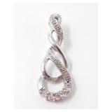 925 SILVER & DIAMOND INIFINITY KNOT PENDANT 2.2g