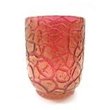 LOETZ PINK MIMOSA BLOWN CYLINDRICAL ART GLASS VASE