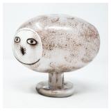 OIVA TOIKKA 'LAPLAND OWL' GLASS BIRD FIGURINE
