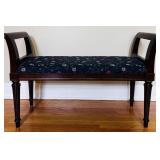 UPHOLSTERED SCROLL ARMS ENTRY HALL BENCH
