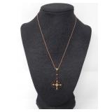 14KT GOLD PERIDOT & PEARL PENDANT ON 10KT CHAIN