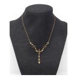 14KT GOLD SEED PEARL LAVALIER NECKLACE $675