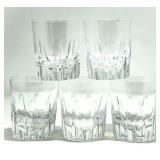 SET 5 CRYSTAL WHISKEY TUMBLERS 3.75'