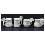 HANDMADE STUDIO POTTERY BEIGE FROG MUGS