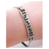 925 SILVER BRACELET W/ GREEK KEY DESIGN 30.4g