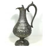 SILVER-TONED ENGRAVED PITCHER