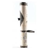 CHINESE CARVED BONE & METALWORK OPIUM WATER PIPE