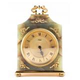 IMHOF BUCHERER GREEN ONYX & GILT BRASS CLOCK